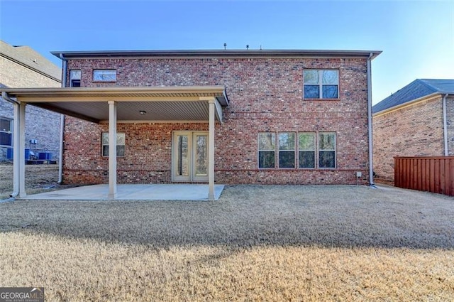 rear view of house featuring a patio area