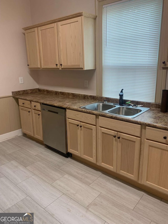 1102 Phillips St, Augusta, GA 30901 - kitchen featuring dishwasher, sink, and light brown cabinetry