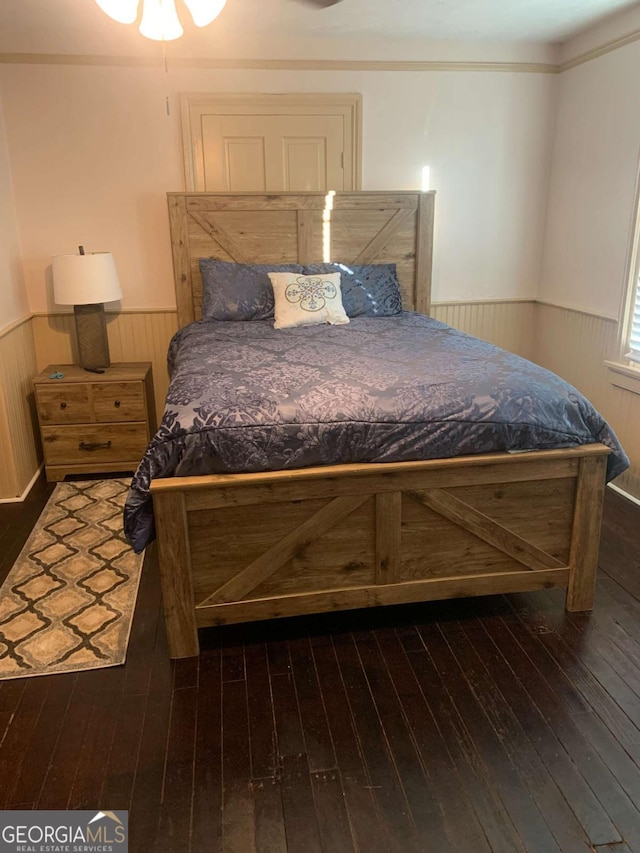 1102 Phillips St, Augusta, GA 30901 - bedroom featuring crown molding and dark hardwood / wood-style floors