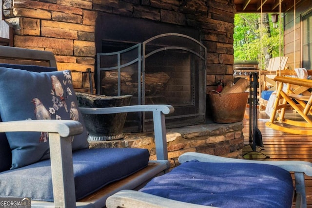 273 Deer Crest Hts, Blue Ridge, GA 30513 - details with an outdoor stone fireplace