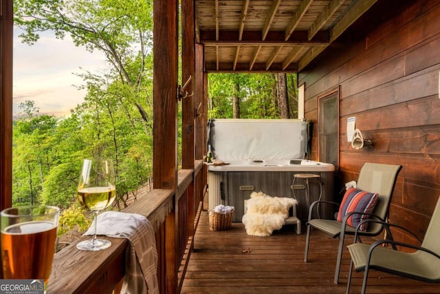 273 Deer Crest Hts, Blue Ridge, GA 30513 - exterior space featuring beamed ceiling and wood ceiling