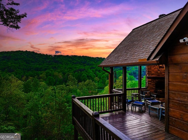273 Deer Crest Hts, Blue Ridge, GA 30513 - view of deck at dusk