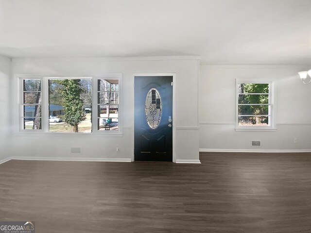 entrance foyer featuring dark hardwood / wood-style flooring