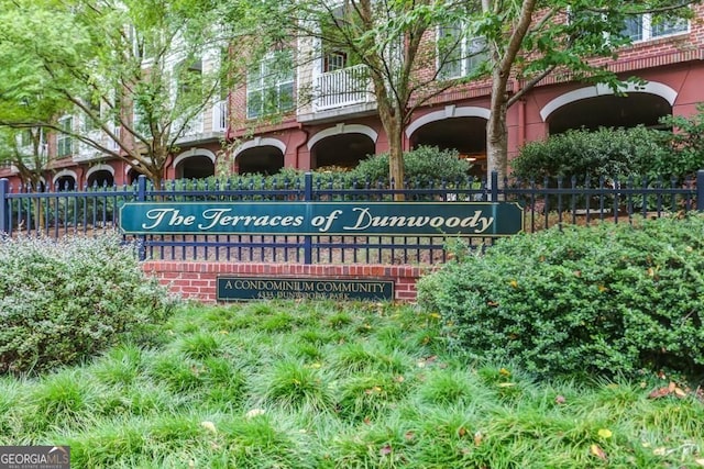 view of community sign