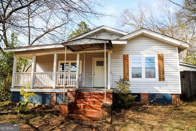 bungalow-style home with a porch