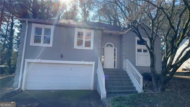 view of front of house with a garage