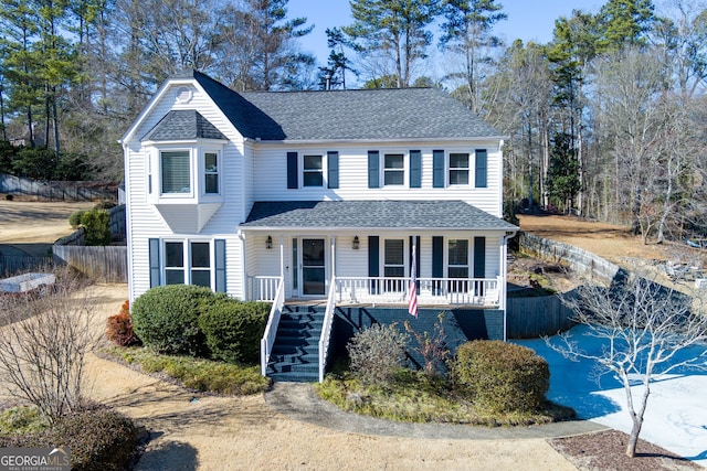 front of property featuring a porch