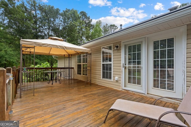 deck featuring a gazebo