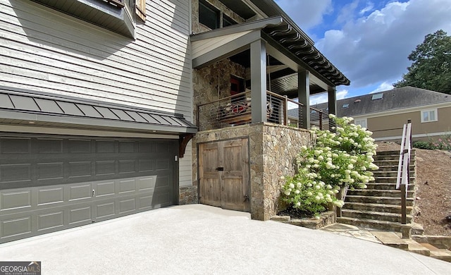 view of property exterior featuring a garage