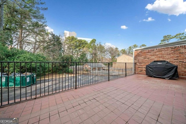 view of patio featuring area for grilling