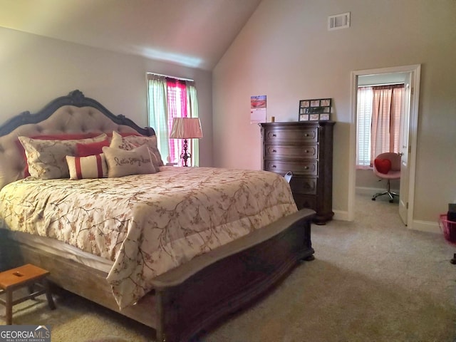 128 Lavender Way Lot 75, Mcdonough, GA 30252 - bedroom with vaulted ceiling and carpet flooring
