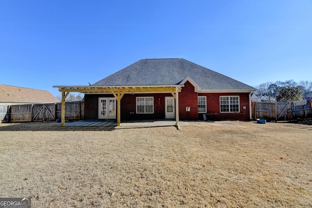 view of front of house with a patio area