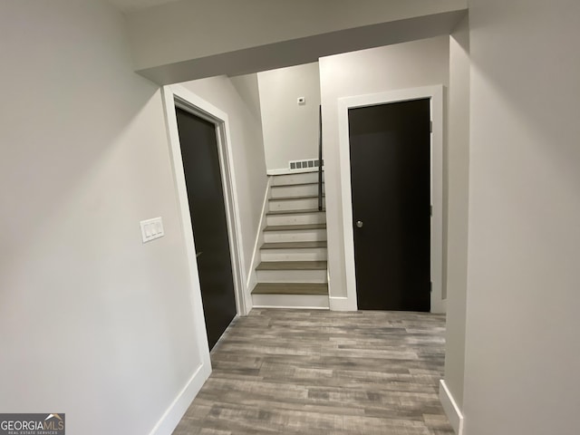 hall featuring hardwood / wood-style floors