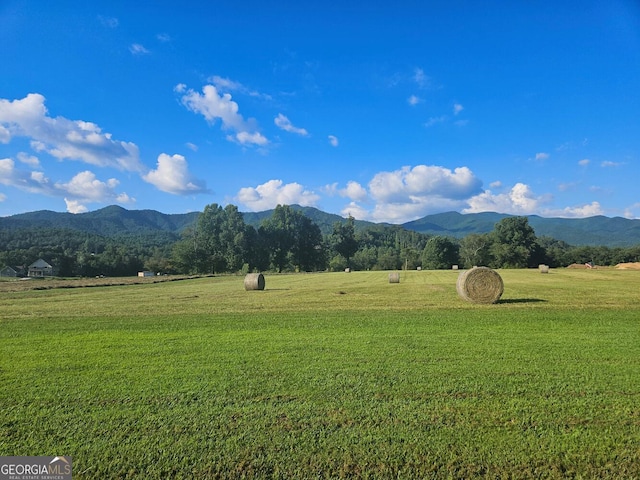 mountain view with a rural view