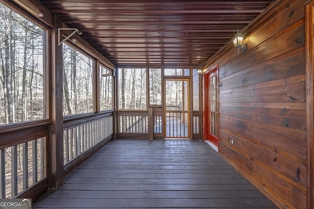 view of unfurnished sunroom