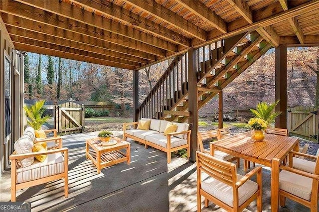 view of patio featuring outdoor lounge area