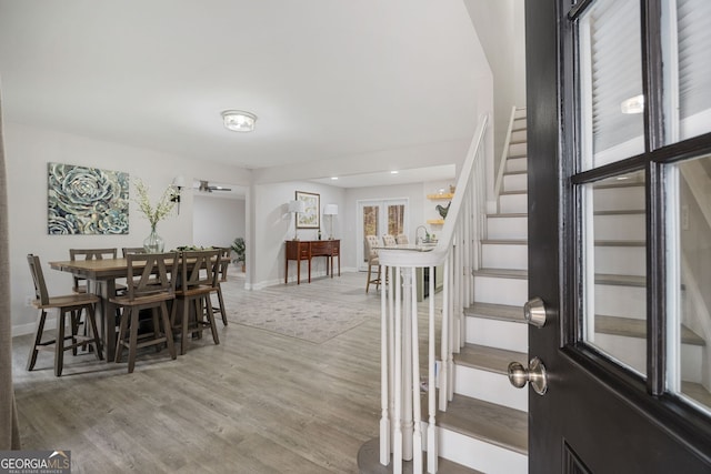 dining room featuring wood-type flooring