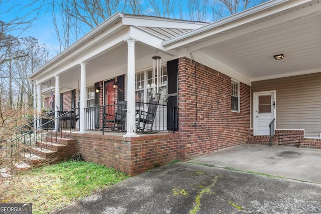 exterior space with covered porch