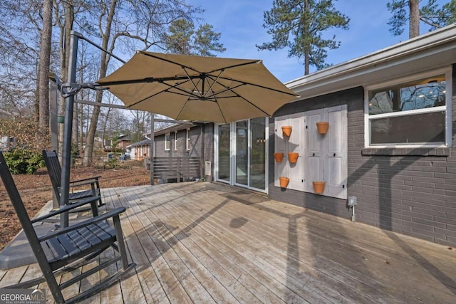 view of wooden deck