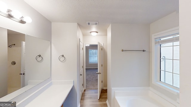 bathroom featuring vanity, a bath, and plenty of natural light