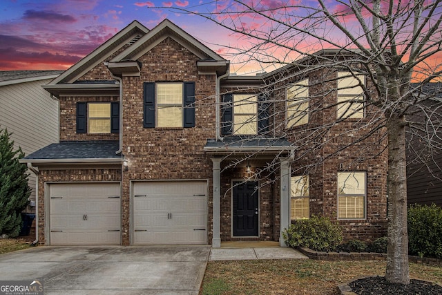 view of front of home featuring a garage