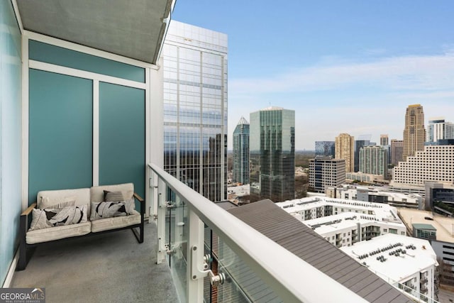 balcony featuring a view of city