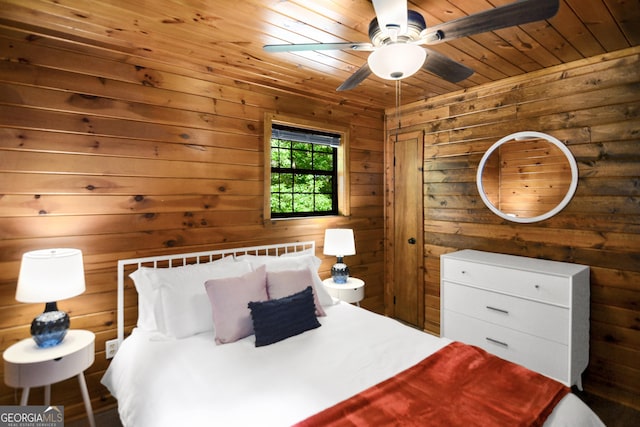 bedroom featuring wooden ceiling