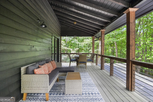 deck with outdoor lounge area