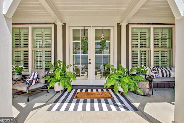 exterior space with a patio area and french doors