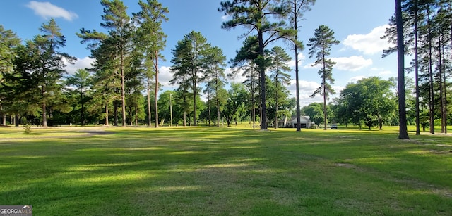 view of property's community featuring a lawn