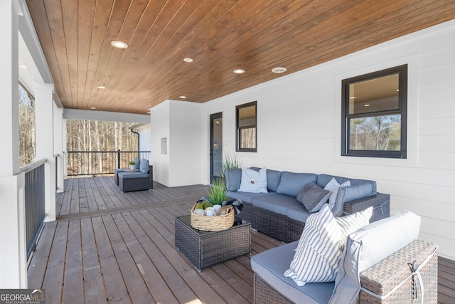 deck with an outdoor hangout area