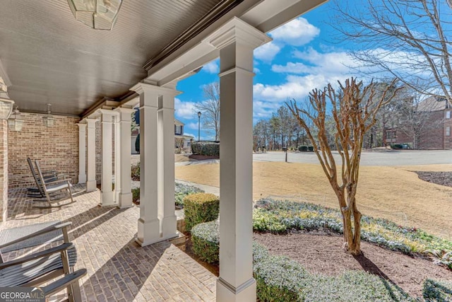 view of patio featuring covered porch