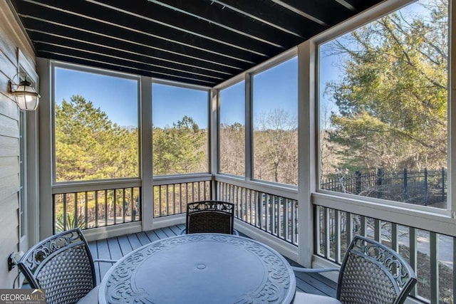 view of sunroom