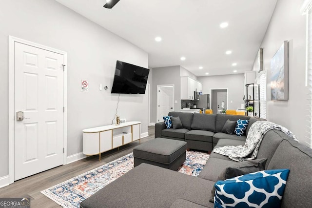 living room featuring hardwood / wood-style floors