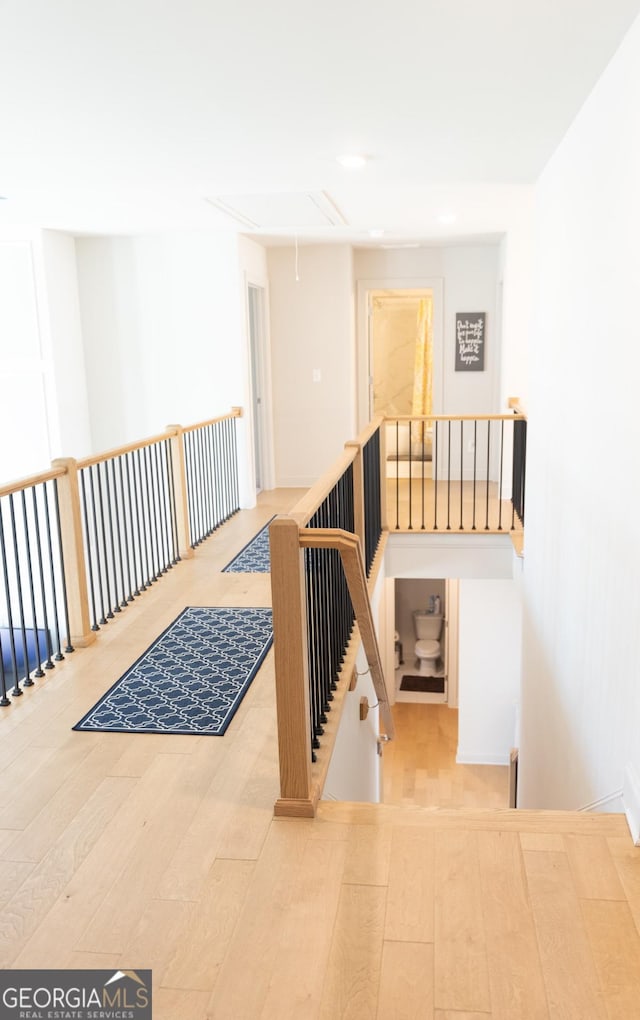 hall featuring light hardwood / wood-style floors