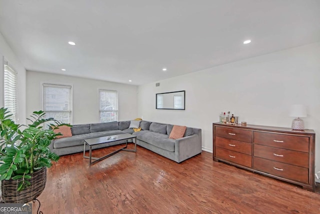 living room featuring hardwood / wood-style flooring