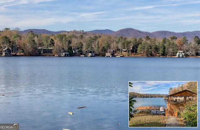 property view of water with a mountain view