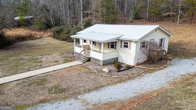 view of front of home featuring covered porch