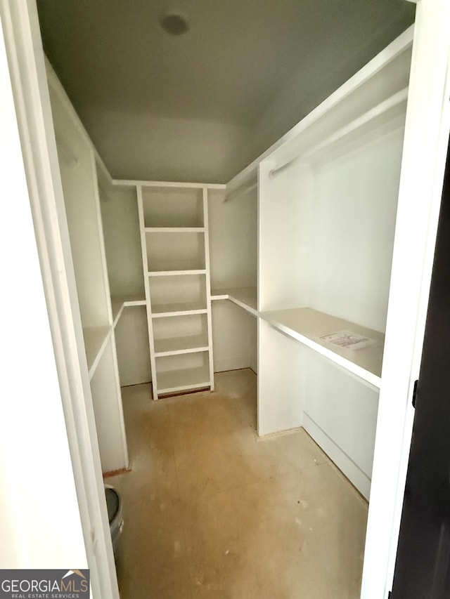 view of walk in closet