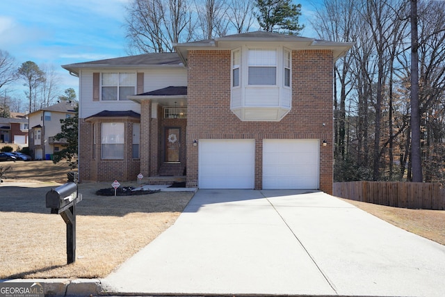 view of front facade featuring a garage