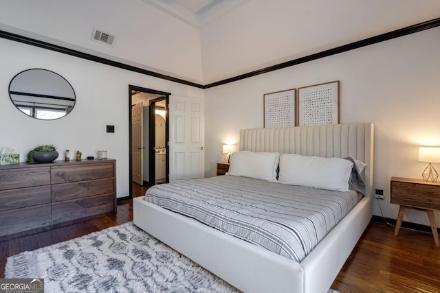 bedroom featuring dark wood-type flooring