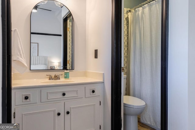 bathroom with vanity and toilet