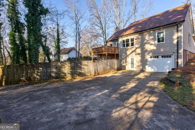 exterior space featuring a garage