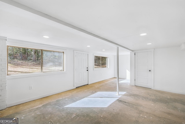 interior space featuring a wealth of natural light