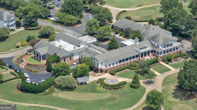 birds eye view of property featuring view of golf course