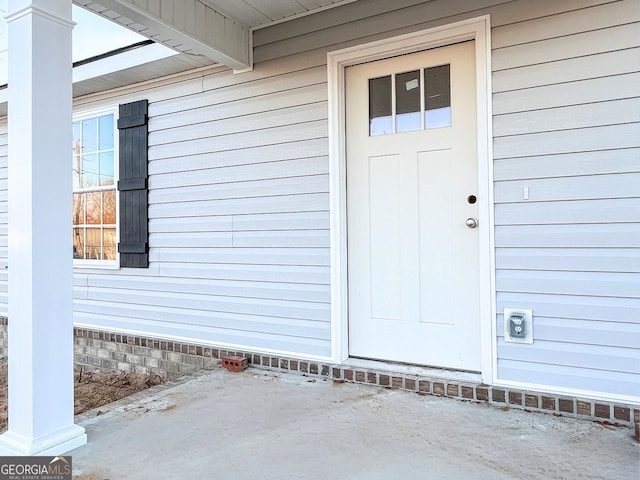 view of doorway to property