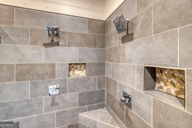 details with tiled shower