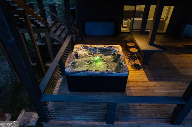 exterior details with a jacuzzi