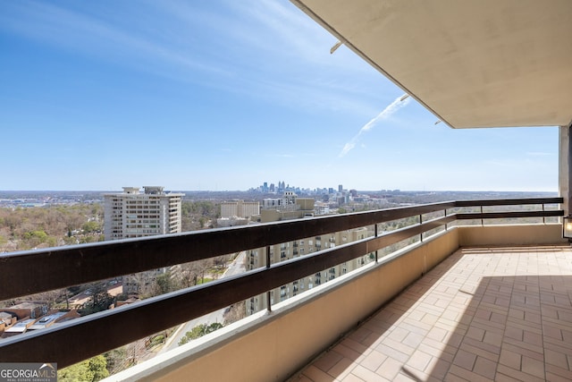 balcony featuring a view of city