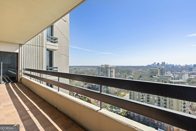 balcony with a city view